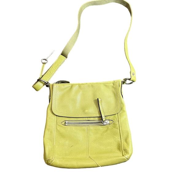 Fossil Handbags - y2k Fossil Lime Green Leather Shoulder Crossbody Bag Womens Purse